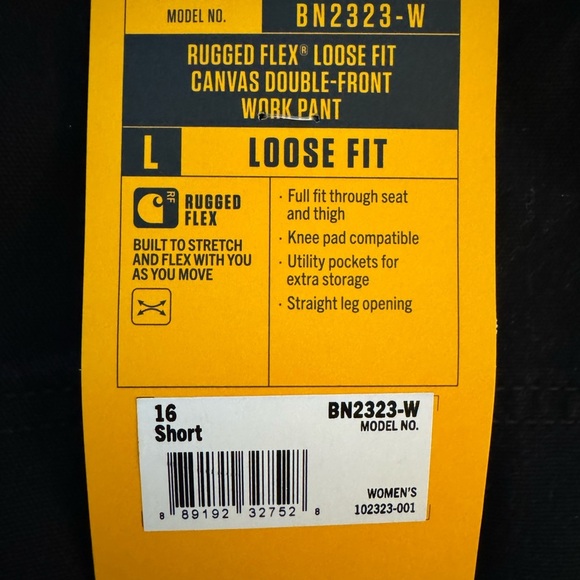 Carhartt Womens Rugged Flex Loose Fit Canvas Double-Front Work Pant Size 16S - Picture 8 of 10